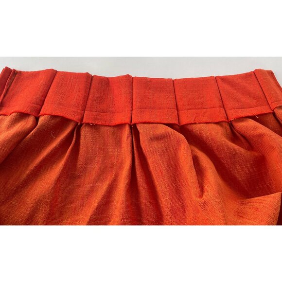 Vintage 60s curtain, orange jewel tone, pleated drape, shiny glossy - Picture 8 of 10